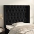 Cabecero con orejas de terciopelo negro 103x16x118/128