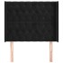 Cabecero con orejas de terciopelo negro 103x16x118/128