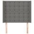 Cabecero con orejas de tela gris oscuro 93x16x118/128
