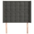 Cabecero con orejas de terciopelo gris oscuro 83x16x118/128