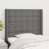 Cabecero con orejas de tela gris oscuro 103x16x118/128