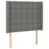 Cabecero con orejas de tela gris oscuro 103x16x118/128