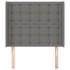 Cabecero con orejas de tela gris oscuro 103x16x118/128