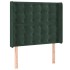 Cabecero con orejas de terciopelo verde oscuro 83x16x118/128