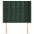 Cabecero con orejas de terciopelo verde oscuro 83x16x118/128