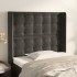 Cabecero con orejas de terciopelo gris oscuro 93x16x118/128