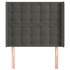 Cabecero con orejas de terciopelo gris oscuro 93x16x118/128