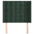 Cabecero con orejas de terciopelo verde oscuro 93x16x118/128