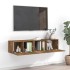 Set de muebles de TV 2 pzas madera contrachapada roble