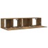 Set de muebles de TV 2 pzas madera contrachapada roble