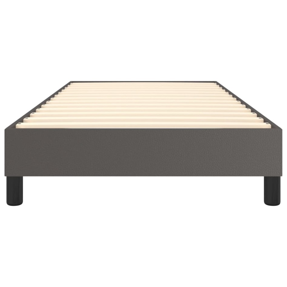 Estructura de cama sin colchón cuero sintético gris 100x200
