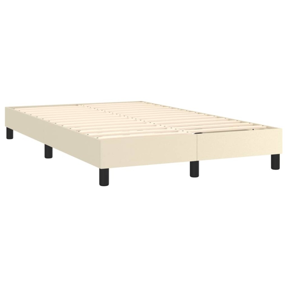 Estructura de cama sin colchón cuero sintético crema 120x200