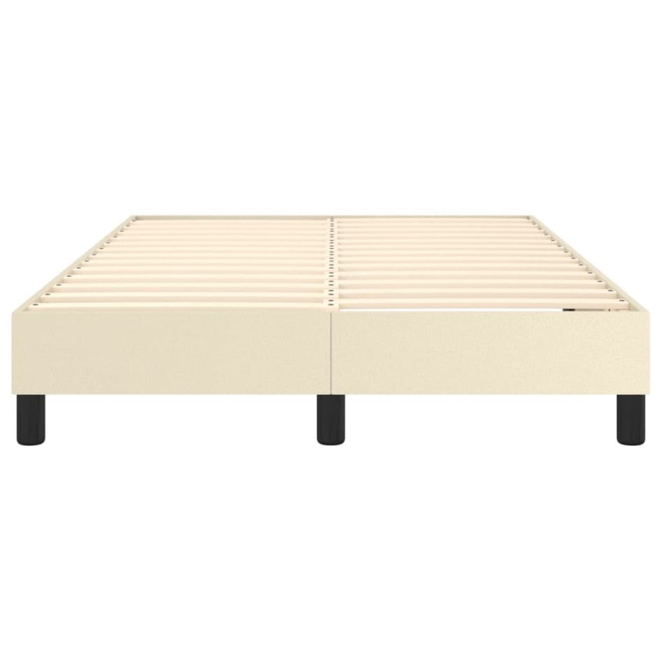 Estructura de cama sin colchón cuero sintético crema 120x200
