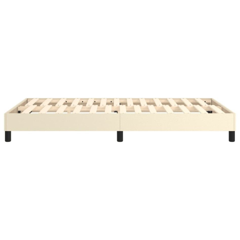 Estructura de cama sin colchón cuero sintético crema 120x200