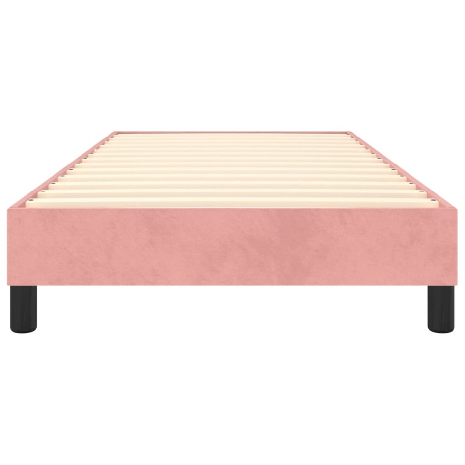Estructura de cama sin colchón terciopelo rosa 80x200