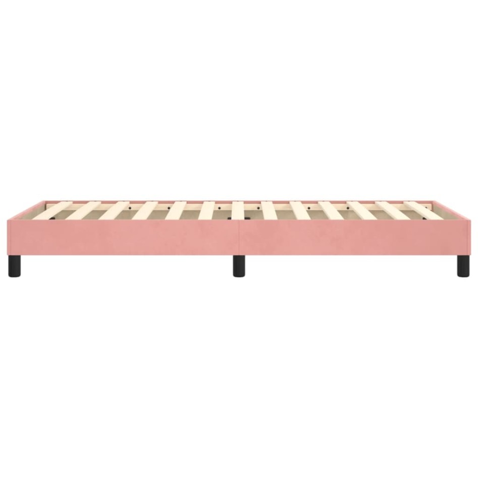 Estructura de cama sin colchón terciopelo rosa 80x200