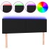 Cabecero con LED de tela negro 144x5x78/88