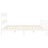 Estructura de cama con cabecero madera maciza blanco 200x200