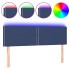 Cabecero con LED de tela azul 144x5x78/88