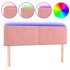 Cabecero con LED de terciopelo rosa 144x5x78/88