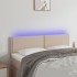 Cabecero con LED cuero sintético color capuchino 144x5x78/88