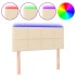 Cabecero con LED de tela color crema 90x5x78/88