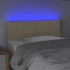 Cabecero con LED de tela color crema 90x5x78/88