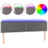 Cabecero con LED cuero sintético gris 200x5x78/88