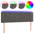 Cabecero con LED de terciopelo gris oscuro 144x5x78/88