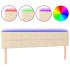 Cabecero con LED de tela color crema 160x5x78/88