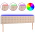 Cabecero con LED cuero sintético color capuchino 160x5x78/88