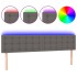 Cabecero con LED cuero sintético gris 180x5x78/88