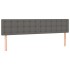 Cabecero con LED cuero sintético gris 180x5x78/88