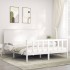 Estructura de cama matrimonio con cabecero madera maciza