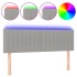 Cabecero con LED de tela gris claro 144x5x78/88