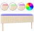Cabecero con LED de tela color crema 180x5x78/88