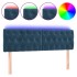 Cabecero con LED de terciopelo azul oscuro 144x7x78/88