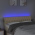 Cabecero con LED de tela color crema 160x7x78/88