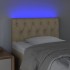 Cabecero con LED de tela color crema 80x7x78/88