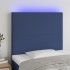 Cabecero con luces LED tela azul 80x5x118/128