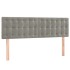Cabecero con LED de terciopelo gris claro 144x5x78/88