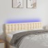 Cabecero con LED de tela color crema 144x5x78/88