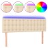 Cabecero con LED de tela color crema 144x5x78/88