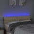 Cabecero con LED de tela color crema 144x5x78/88