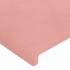Cabecero con luces LED terciopelo rosa 100x5x118/128