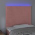 Cabecero con luces LED terciopelo rosa 80x5x118/128