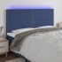 Cabecero con luces LED tela azul 180x5x118/128