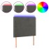Cabecero con luces LED terciopelo gris oscuro 100x5x118/128