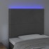 Cabecero con luces LED terciopelo gris oscuro 100x5x118/128