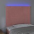 Cabecero con luces LED terciopelo rosa 100x5x118/128